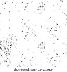 Grunge overlay layer. Abstract black and white vector background. Monochrome vintage surface with dirty pattern in cracks, spots, dots. Old wall in dark horror style design