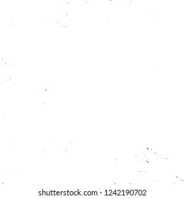 Grunge overlay layer. Abstract black and white vector background. Monochrome vintage surface with dirty pattern in cracks, spots, dots. Old wall in dark horror style design