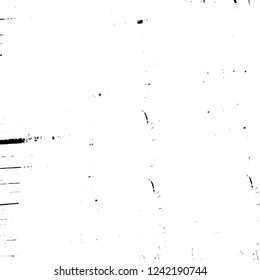 Grunge overlay layer. Abstract black and white vector background. Monochrome vintage surface with dirty pattern in cracks, spots, dots. Old wall in dark horror style design