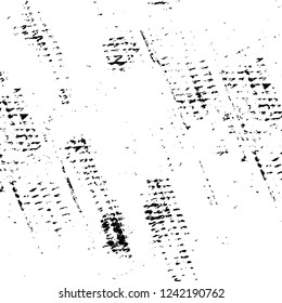 Grunge overlay layer. Abstract black and white vector background. Monochrome vintage surface with dirty pattern in cracks, spots, dots. Old wall in dark horror style design