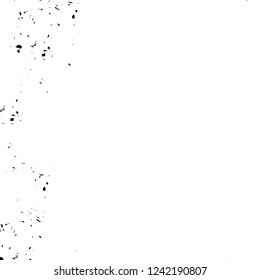 Grunge overlay layer. Abstract black and white vector background. Monochrome vintage surface with dirty pattern in cracks, spots, dots. Old wall in dark horror style design
