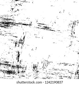 Grunge overlay layer. Abstract black and white vector background. Monochrome vintage surface with dirty pattern in cracks, spots, dots. Old wall in dark horror style design