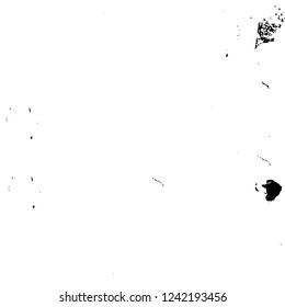 Grunge overlay layer. Abstract black and white vector background. Monochrome vintage surface with dirty pattern in cracks, spots, dots. Old wall in dark horror style design