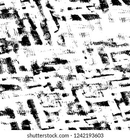 Grunge overlay layer. Abstract black and white vector background. Monochrome vintage surface with dirty pattern in cracks, spots, dots. Old wall in dark horror style design