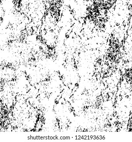 Grunge overlay layer. Abstract black and white vector background. Monochrome vintage surface with dirty pattern in cracks, spots, dots. Old wall in dark horror style design