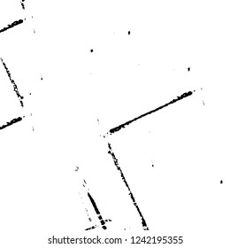 Grunge overlay layer. Abstract black and white vector background. Monochrome vintage surface with dirty pattern in cracks, spots, dots. Old wall in dark horror style design