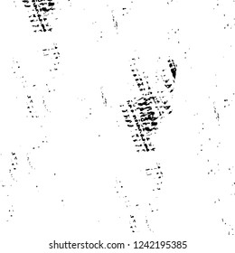 Grunge overlay layer. Abstract black and white vector background. Monochrome vintage surface with dirty pattern in cracks, spots, dots. Old wall in dark horror style design