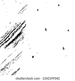 Grunge overlay layer. Abstract black and white vector background. Monochrome vintage surface with dirty pattern in cracks, spots, dots. Old wall in dark horror style design