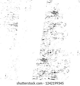 Grunge overlay layer. Abstract black and white vector background. Monochrome vintage surface with dirty pattern in cracks, spots, dots. Old wall in dark horror style design