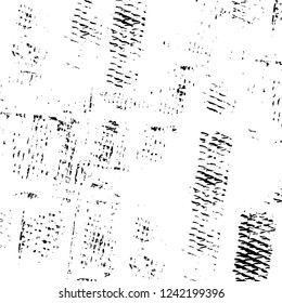 Grunge overlay layer. Abstract black and white vector background. Monochrome vintage surface with dirty pattern in cracks, spots, dots. Old wall in dark horror style design