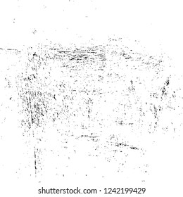 Grunge overlay layer. Abstract black and white vector background. Monochrome vintage surface with dirty pattern in cracks, spots, dots. Old wall in dark horror style design