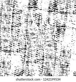 Grunge overlay layer. Abstract black and white vector background. Monochrome vintage surface with dirty pattern in cracks, spots, dots. Old wall in dark horror style design