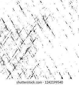 Grunge overlay layer. Abstract black and white vector background. Monochrome vintage surface with dirty pattern in cracks, spots, dots. Old wall in dark horror style design
