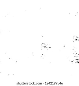 Grunge overlay layer. Abstract black and white vector background. Monochrome vintage surface with dirty pattern in cracks, spots, dots. Old wall in dark horror style design