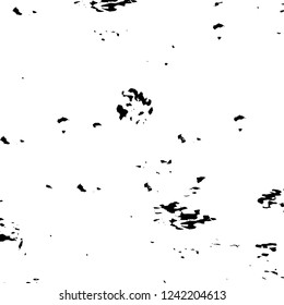 Grunge overlay layer. Abstract black and white vector background. Monochrome vintage surface with dirty pattern in cracks, spots, dots. Old wall in dark horror style design