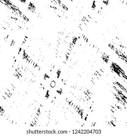 Grunge overlay layer. Abstract black and white vector background. Monochrome vintage surface with dirty pattern in cracks, spots, dots. Old wall in dark horror style design