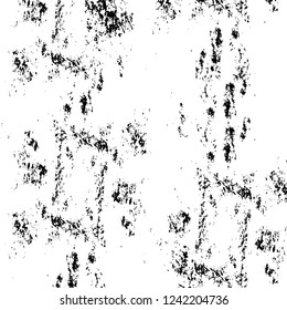 Grunge overlay layer. Abstract black and white vector background. Monochrome vintage surface with dirty pattern in cracks, spots, dots. Old wall in dark horror style design