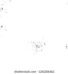 Grunge overlay layer. Abstract black and white vector background. Monochrome vintage surface with dirty pattern in cracks, spots, dots. Old wall in dark horror style design