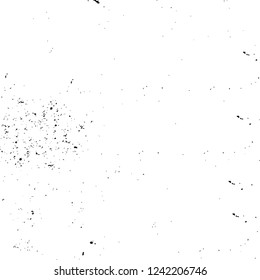 Grunge overlay layer. Abstract black and white vector background. Monochrome vintage surface with dirty pattern in cracks, spots, dots. Old wall in dark horror style design