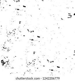 Grunge overlay layer. Abstract black and white vector background. Monochrome vintage surface with dirty pattern in cracks, spots, dots. Old wall in dark horror style design