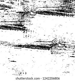 Grunge overlay layer. Abstract black and white vector background. Monochrome vintage surface with dirty pattern in cracks, spots, dots. Old wall in dark horror style design