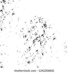 Grunge overlay layer. Abstract black and white vector background. Monochrome vintage surface with dirty pattern in cracks, spots, dots. Old wall in dark horror style design