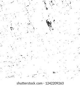 Grunge overlay layer. Abstract black and white vector background. Monochrome vintage surface with dirty pattern in cracks, spots, dots. Old wall in dark horror style design