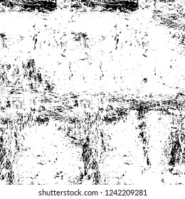 Grunge overlay layer. Abstract black and white vector background. Monochrome vintage surface with dirty pattern in cracks, spots, dots. Old wall in dark horror style design