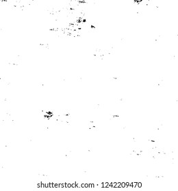 Grunge overlay layer. Abstract black and white vector background. Monochrome vintage surface with dirty pattern in cracks, spots, dots. Old wall in dark horror style design