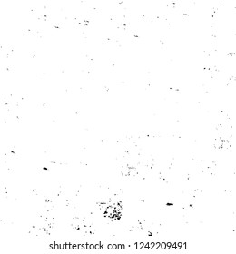 Grunge overlay layer. Abstract black and white vector background. Monochrome vintage surface with dirty pattern in cracks, spots, dots. Old wall in dark horror style design