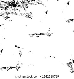 Grunge overlay layer. Abstract black and white vector background. Monochrome vintage surface with dirty pattern in cracks, spots, dots. Old wall in dark horror style design