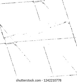 Grunge overlay layer. Abstract black and white vector background. Monochrome vintage surface with dirty pattern in cracks, spots, dots. Old wall in dark horror style design