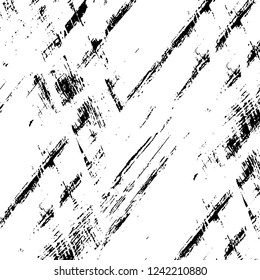 Grunge overlay layer. Abstract black and white vector background. Monochrome vintage surface with dirty pattern in cracks, spots, dots. Old wall in dark horror style design
