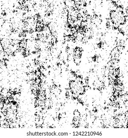 Grunge overlay layer. Abstract black and white vector background. Monochrome vintage surface with dirty pattern in cracks, spots, dots. Old wall in dark horror style design