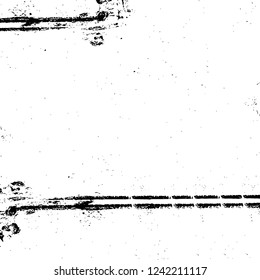 Grunge overlay layer. Abstract black and white vector background. Monochrome vintage surface with dirty pattern in cracks, spots, dots. Old wall in dark horror style design