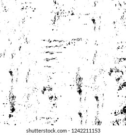 Grunge overlay layer. Abstract black and white vector background. Monochrome vintage surface with dirty pattern in cracks, spots, dots. Old wall in dark horror style design