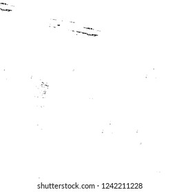 Grunge overlay layer. Abstract black and white vector background. Monochrome vintage surface with dirty pattern in cracks, spots, dots. Old wall in dark horror style design
