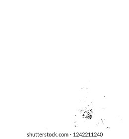 Grunge overlay layer. Abstract black and white vector background. Monochrome vintage surface with dirty pattern in cracks, spots, dots. Old wall in dark horror style design