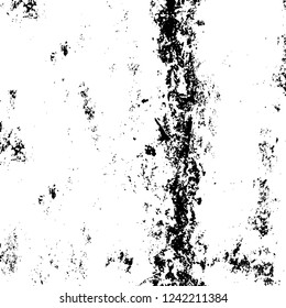 Grunge overlay layer. Abstract black and white vector background. Monochrome vintage surface with dirty pattern in cracks, spots, dots. Old wall in dark horror style design