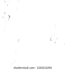 Grunge overlay layer. Abstract black and white vector background. Monochrome vintage surface with dirty pattern in cracks, spots, dots. Old wall in dark horror style design