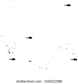 Grunge overlay layer. Abstract black and white vector background. Monochrome vintage surface with dirty pattern in cracks, spots, dots. Old wall in dark horror style design