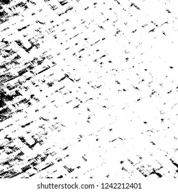 Grunge overlay layer. Abstract black and white vector background. Monochrome vintage surface with dirty pattern in cracks, spots, dots. Old wall in dark horror style design