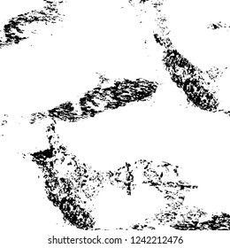Grunge overlay layer. Abstract black and white vector background. Monochrome vintage surface with dirty pattern in cracks, spots, dots. Old wall in dark horror style design