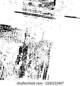 Grunge overlay layer. Abstract black and white vector background. Monochrome vintage surface with dirty pattern in cracks, spots, dots. Old wall in dark horror style design
