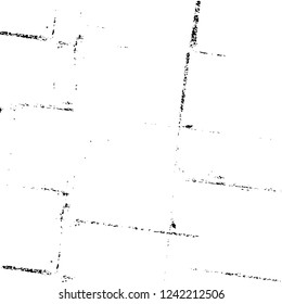 Grunge overlay layer. Abstract black and white vector background. Monochrome vintage surface with dirty pattern in cracks, spots, dots. Old wall in dark horror style design