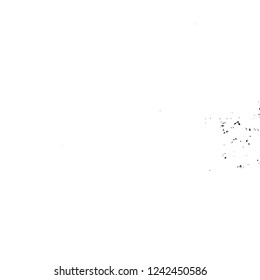 Grunge overlay layer. Abstract black and white vector background. Monochrome vintage surface with dirty pattern in cracks, spots, dots. Old wall in dark horror style design