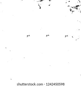 Grunge overlay layer. Abstract black and white vector background. Monochrome vintage surface with dirty pattern in cracks, spots, dots. Old wall in dark horror style design