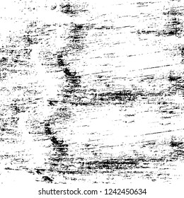Grunge overlay layer. Abstract black and white vector background. Monochrome vintage surface with dirty pattern in cracks, spots, dots. Old wall in dark horror style design
