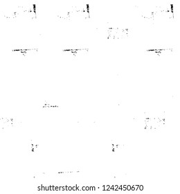 Grunge overlay layer. Abstract black and white vector background. Monochrome vintage surface with dirty pattern in cracks, spots, dots. Old wall in dark horror style design