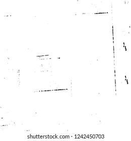 Grunge overlay layer. Abstract black and white vector background. Monochrome vintage surface with dirty pattern in cracks, spots, dots. Old wall in dark horror style design